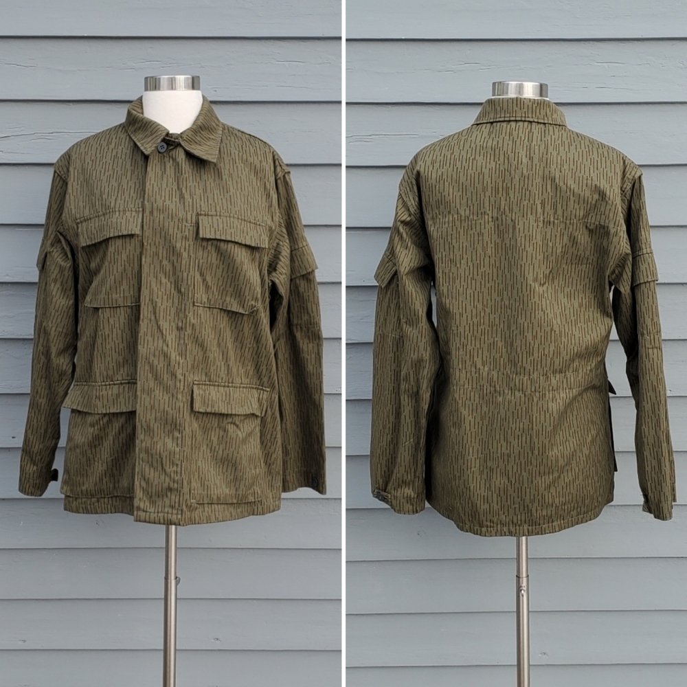 East Germany Raindrop Rain Camo Camouflage Military Issue Light Field Shacket Md